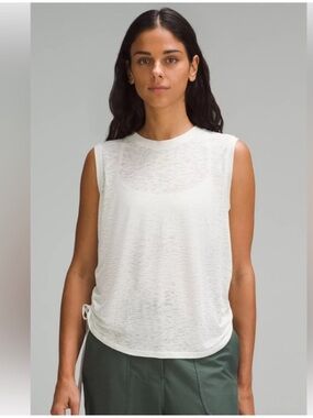 Lululemon Side-Cinch Muscle Tank BONE 🤍 Size 2 EUC!